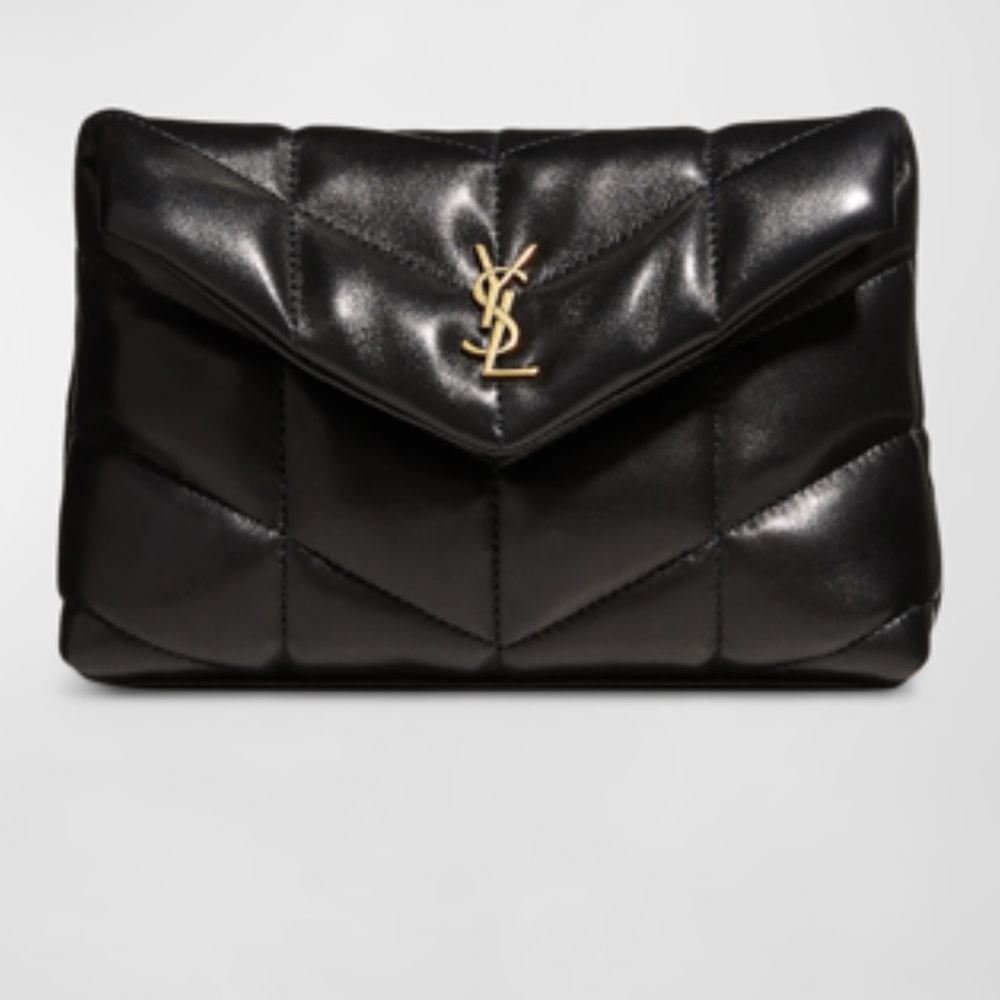 Saint Laurent Lou Puffer Pouch in Quilted Leather Small